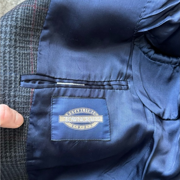 Towncraft Men's Blue Multi Colored 2 Buttoned Sports Jacket Size 40R wool blend - Picture 10 of 10